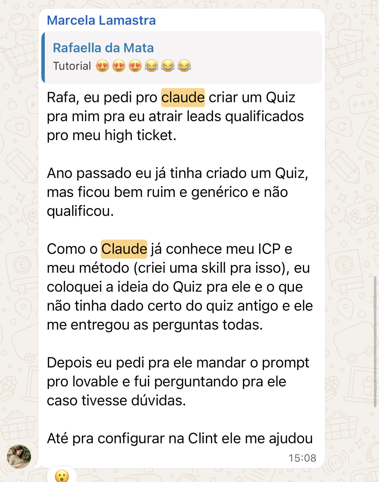 Depoimento de Marcela Lamastra
